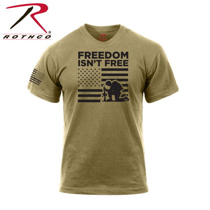 Rothco Freedom Isn't Free T-Shirt in Coyote Brown, Size Medium