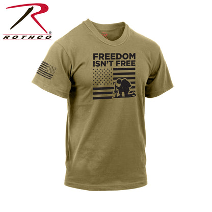 Rothco Freedom Isn't Free T-Shirt in Coyote Brown, Size Large