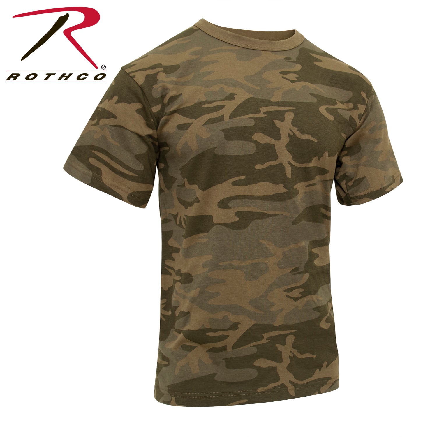 Rothco Camo T-Shirt in Coyote Camo Size Small – Durable Military-Style Camouflage Tee