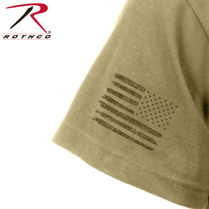 Rothco US Flag and USMC Eagle, Globe, & Anchor T-Shirt in Coyote Brown Size Small