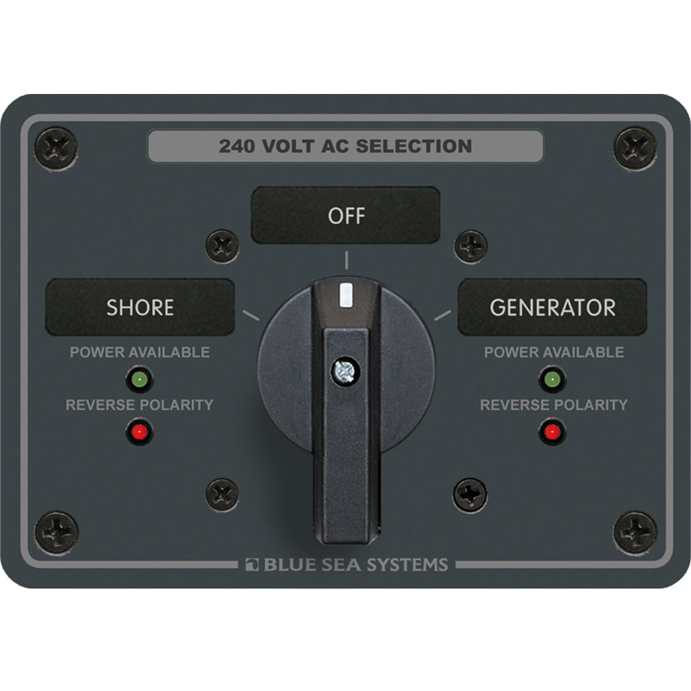 Blue Sea Systems 8363 AC Rotary Switch Panel - 65 Amp, 3 Pole, 2 Positions + OFF