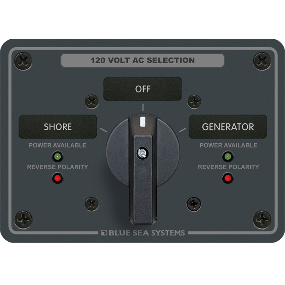 Blue Sea Systems 8365 AC Rotary Switch Panel - 65 Amp, 2 Positions + OFF, 2 Pole