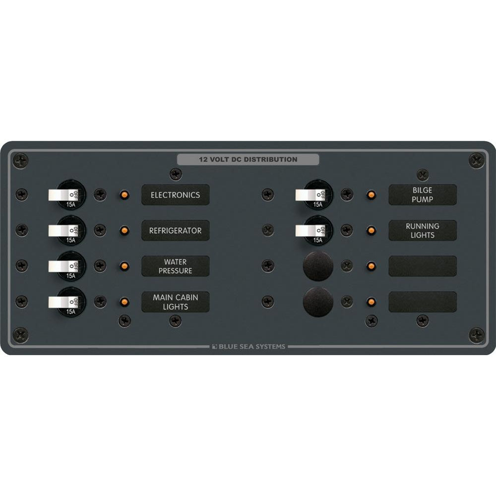 Blue Sea Systems 8385 DC 8-Position Horizontal Battery Distribution Panel