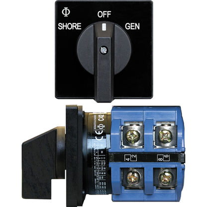 Blue Sea Systems 9011 AC 120VAC Heavy Duty Industrial Switch, 65A, 2-Position with Off