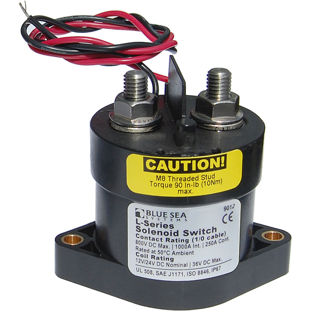 Blue Sea Systems 9012L 12-24VDC Solenoid Switch - 250A Marine Heavy Duty Relay