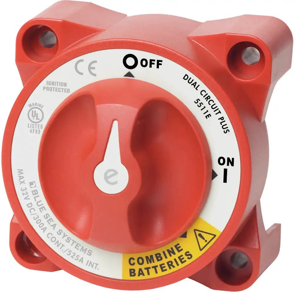 Blue Sea Systems 5511E e-Series Dual Circuit Plus Battery Switch for Marine and RV Applications by Blue Sea Systems