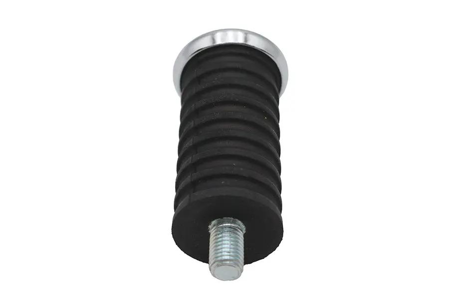 V-Twin Chrome Cap Shifter Footpeg with Rubber Grip and Chrome End Caps by V-Twin