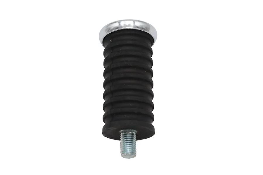 V-Twin Chrome Cap Shifter Footpeg with Rubber Grip and Chrome End Caps by V-Twin
