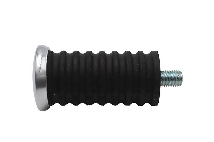 V-Twin Chrome Cap Shifter Footpeg with Rubber Grip and Chrome End Caps by V-Twin