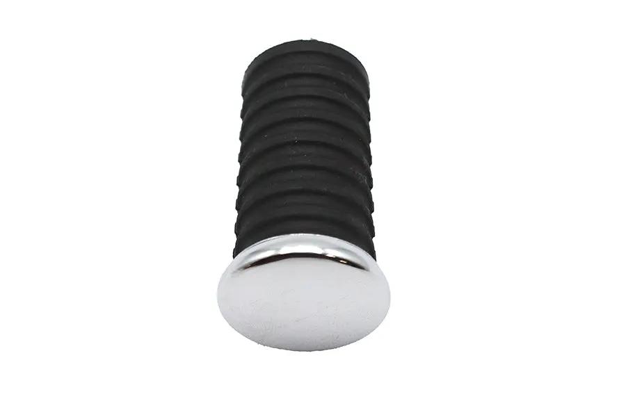 V-Twin Chrome Cap Shifter Footpeg with Rubber Grip and Chrome End Caps by V-Twin