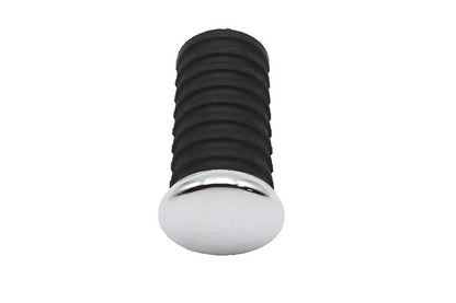 V-Twin Chrome Cap Shifter Footpeg with Rubber Grip and Chrome End Caps by V-Twin