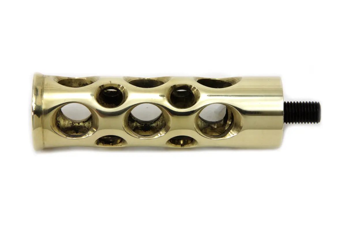 V-Twin Brass Swiss Cheese Shifter Peg with 5/16-24UNF Male End for Harley Davidson by V-Twin