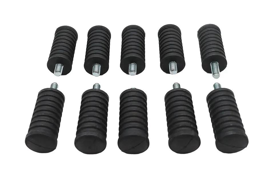V-Twin Black Rubber Shifter Footpeg Set for Harley Davidson - Part 16-022/4(5) by V-Twin
