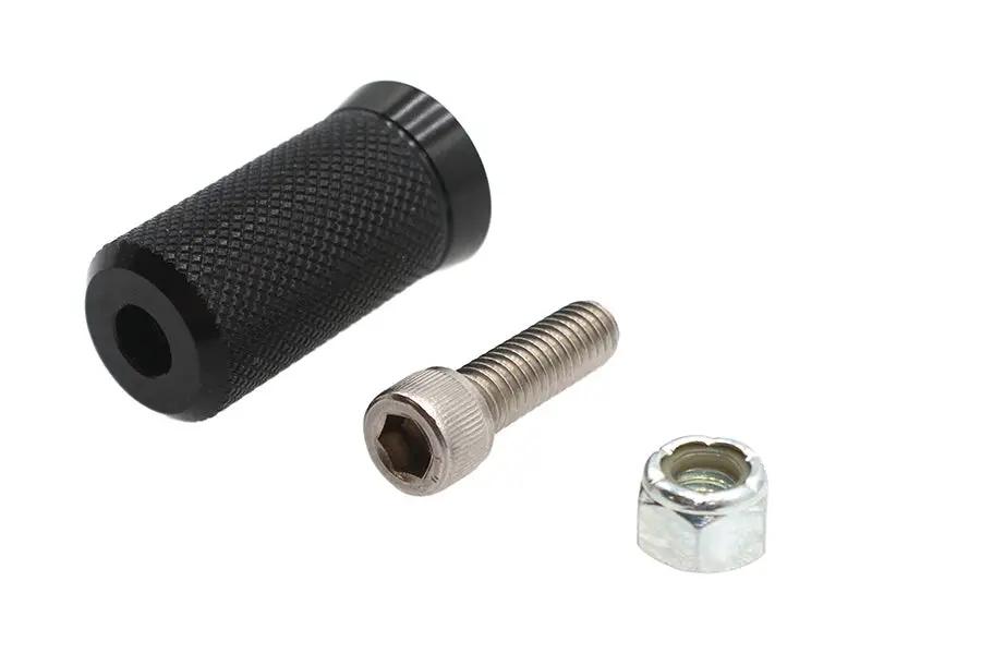 V-Twin Speedster Shifter Peg Black Alloy with Knurled Hollow End – Part #78976B by V-Twin