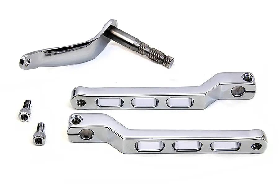 V-Twin Billet Style Heel Toe Shifter Lever Kit in Chrome for Harley Davidson FLDE and FLFB Models by V-Twin