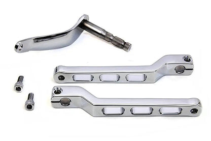 V-Twin Billet Style Heel Toe Shifter Lever Kit in Chrome for Harley Davidson FLDE and FLFB Models by V-Twin