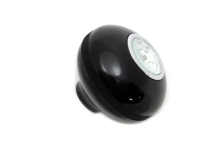 V-Twin Large Black Shifter Knob with Temperature Gauge for Harley Davidson FL Models by V-Twin