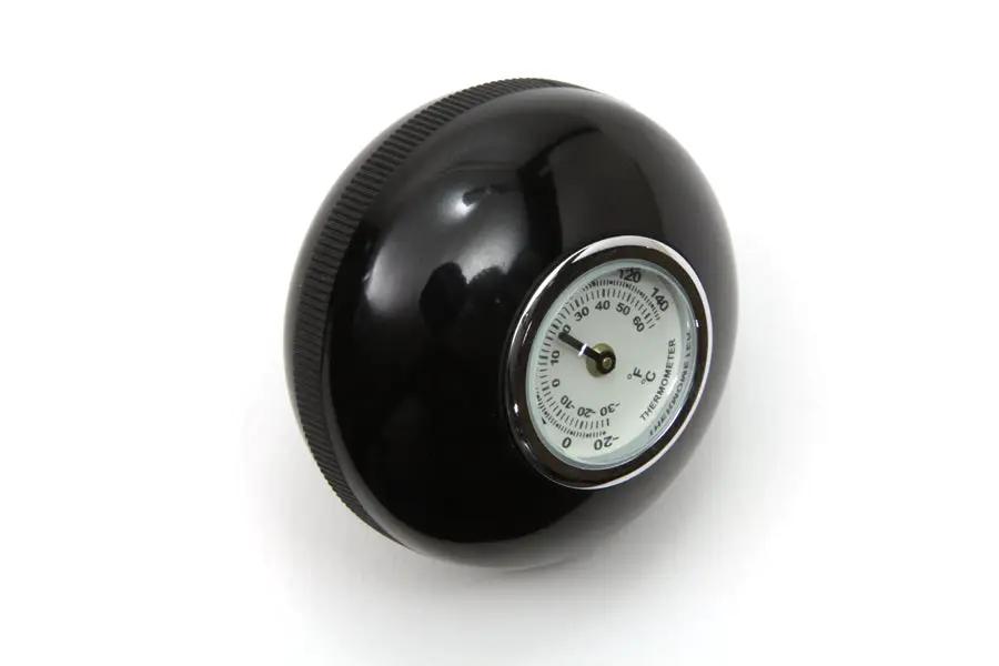 V-Twin Large Black Shifter Knob with Temperature Gauge for Harley Davidson FL Models by V-Twin