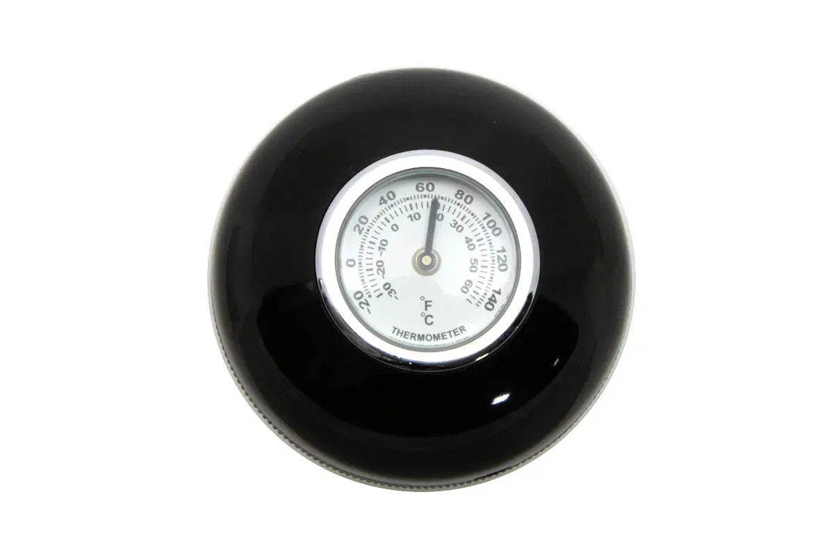 V-Twin Large Black Shifter Knob with Temperature Gauge for Harley Davidson FL Models by V-Twin