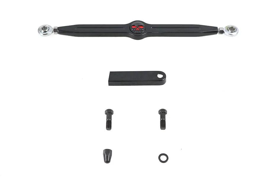 V-Twin 12 Inch Skull Shift Rod Kit Black with Adjustable Ball Joint Ends by V-Twin