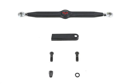 V-Twin 12 Inch Skull Shift Rod Kit Black with Adjustable Ball Joint Ends by V-Twin