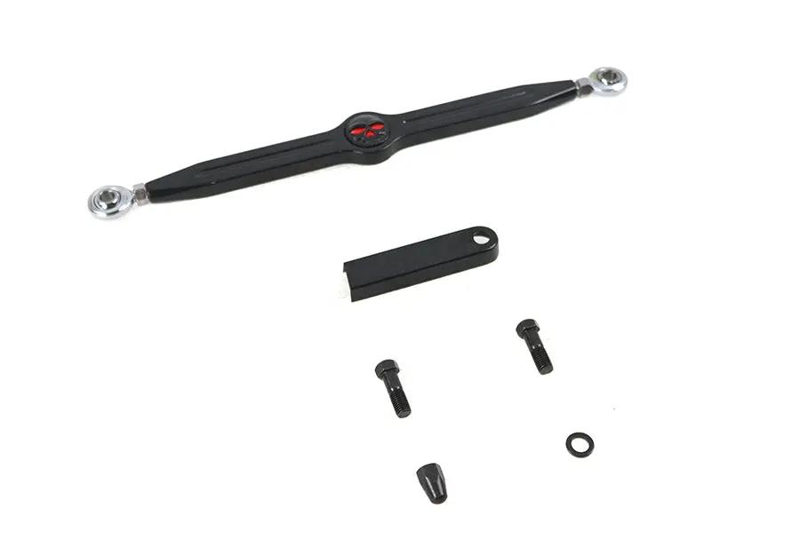 V-Twin 12 Inch Skull Shift Rod Kit Black with Adjustable Ball Joint Ends by V-Twin