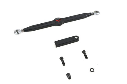 V-Twin 12 Inch Skull Shift Rod Kit Black with Adjustable Ball Joint Ends by V-Twin