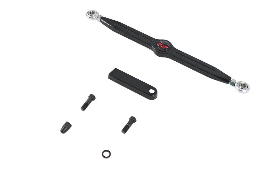V-Twin 12 Inch Skull Shift Rod Kit Black with Adjustable Ball Joint Ends by V-Twin