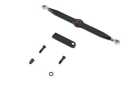 V-Twin 12 Inch Skull Shift Rod Kit Black with Adjustable Ball Joint Ends by V-Twin