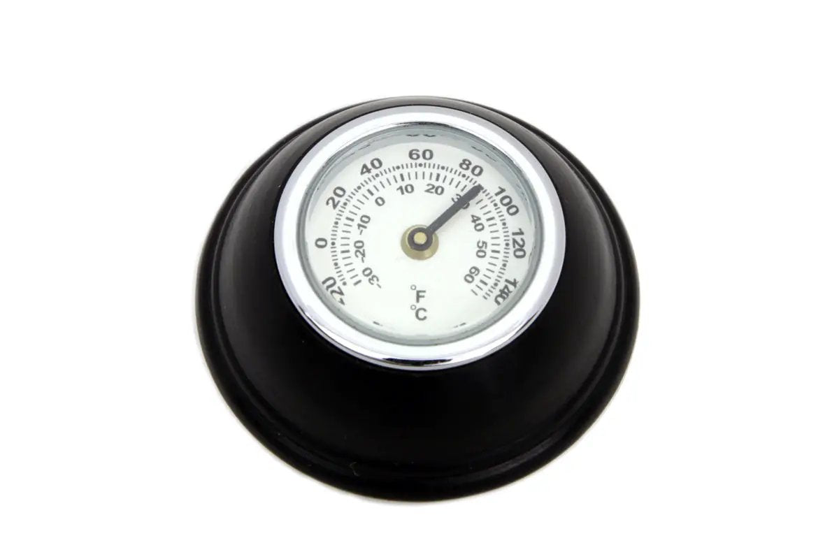 V-Twin Small Black Shifter Knob with Temperature Gauge for Harley Davidson FL (1941-1950) by V-Twin