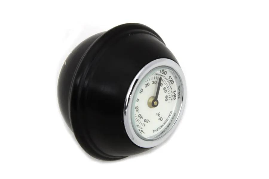 V-Twin Small Black Shifter Knob with Temperature Gauge for Harley Davidson FL (1941-1950) by V-Twin