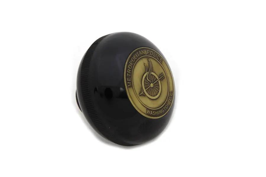 V-Twin Metro Police Shifter Knob - Black with Emblem, Fits Motorcycle Gear Shift Levers by V-Twin