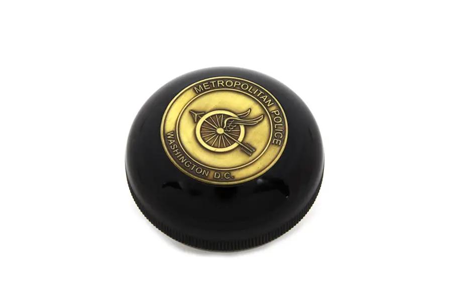 V-Twin Metro Police Shifter Knob - Black with Emblem, Fits Motorcycle Gear Shift Levers by V-Twin