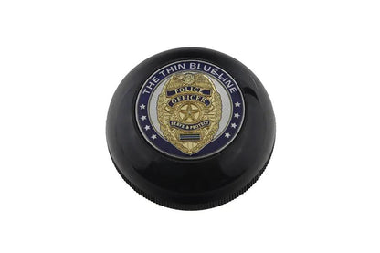 V-Twin Police Badge Shifter Knob with Blue Line Accent - 1-7/8 Inch Diameter by V-Twin