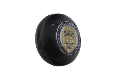 V-Twin Police Badge Shifter Knob with Blue Line Accent - 1-7/8 Inch Diameter by V-Twin