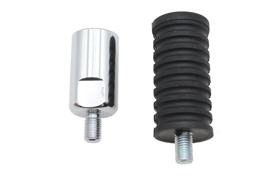 V-Twin Shifter Peg Extension Kit with Black Rubber Pegs and Chrome Extension by V-Twin