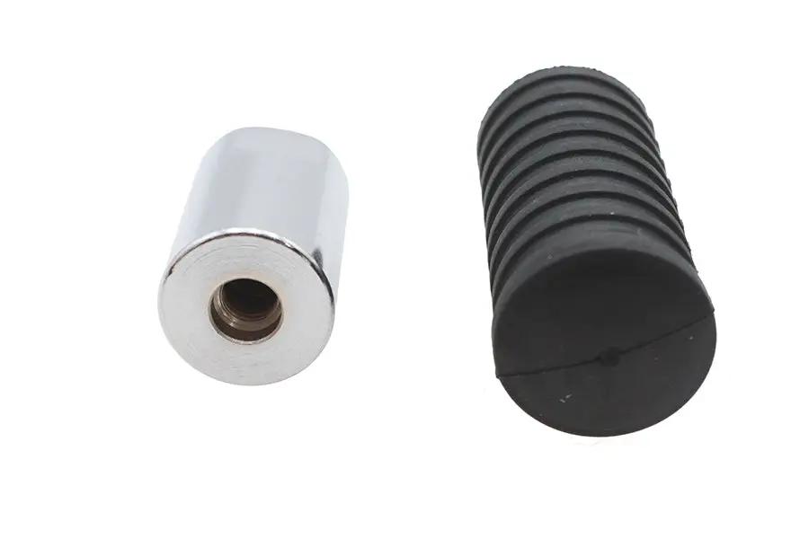 V-Twin Shifter Peg Extension Kit with Black Rubber Pegs and Chrome Extension by V-Twin