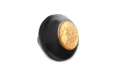 V-Twin Jockey Shifter Knob Army Style with Gold Inlay Medallion by V-Twin