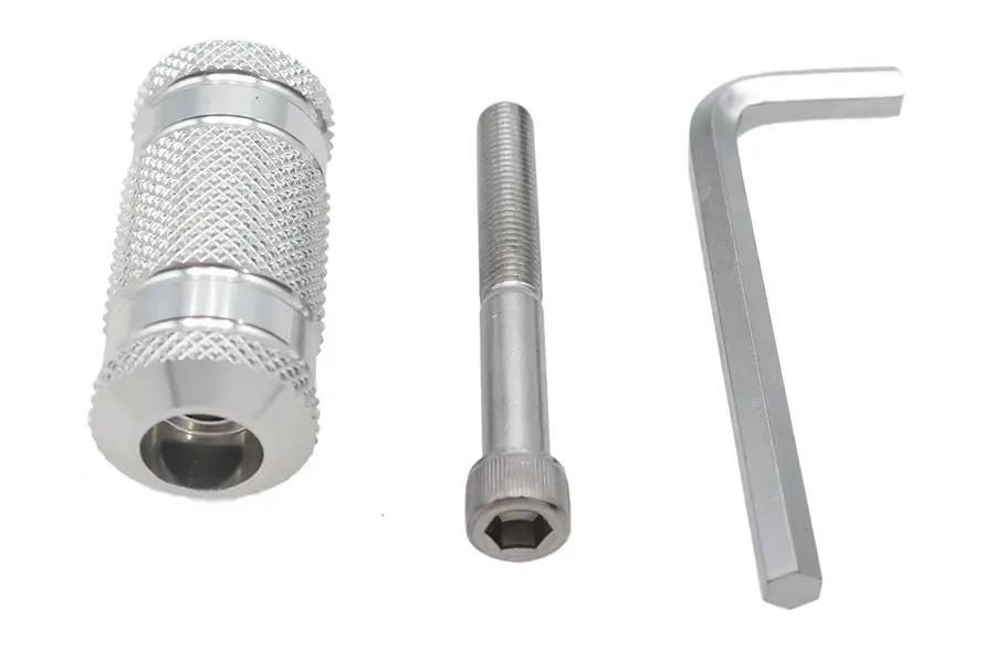 V-Twin Silver Knurled Four Grooved Shifter Footpeg for Harley Davidson Models - Part 17-0469 by V-Twin