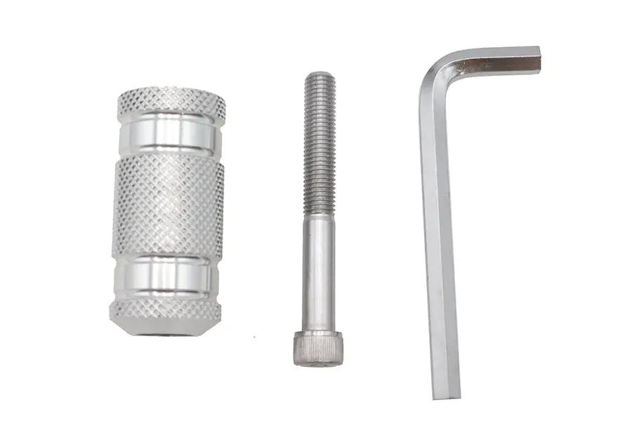V-Twin Silver Knurled Four Grooved Shifter Footpeg for Harley Davidson Models - Part 17-0469 by V-Twin