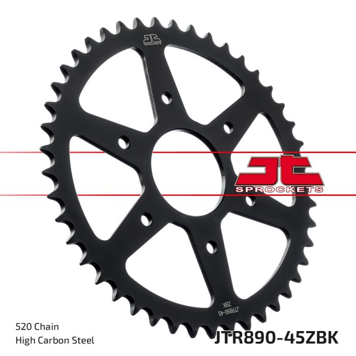 JT Sprocket 45 Tooth - Part Number JTR890.45zbk for Motorcycle and Off-Road Vehicles