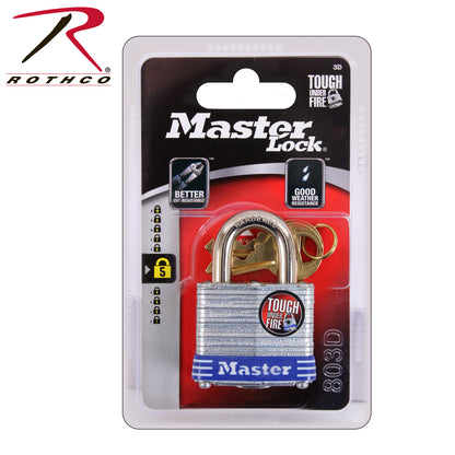 Master Lock 10023 Laminated Steel Padlock with Hardened Shackle and 4-Pin Tumbler Cylinder