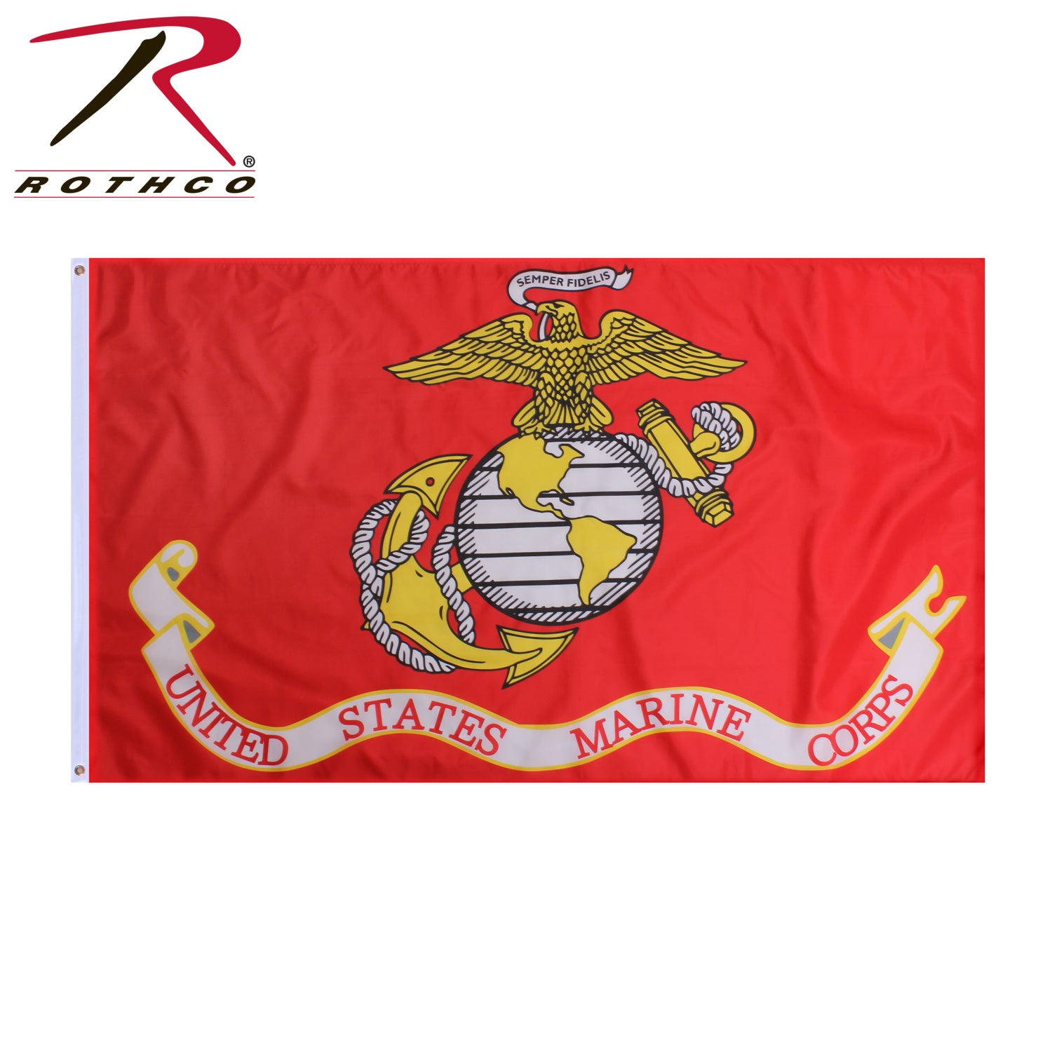 Rothco U.S. Marine Corps Flag with Grommets, 3' x 5' - Officially Licensed USMC Flag