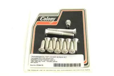 Colony Transmission Top Cover Screw Kit Cadmium for Harley Davidson FL 1950-1953 by Colony