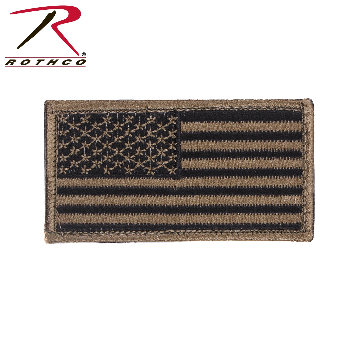 Rothco American Flag Patch with Hook Back – Black and Khaki
