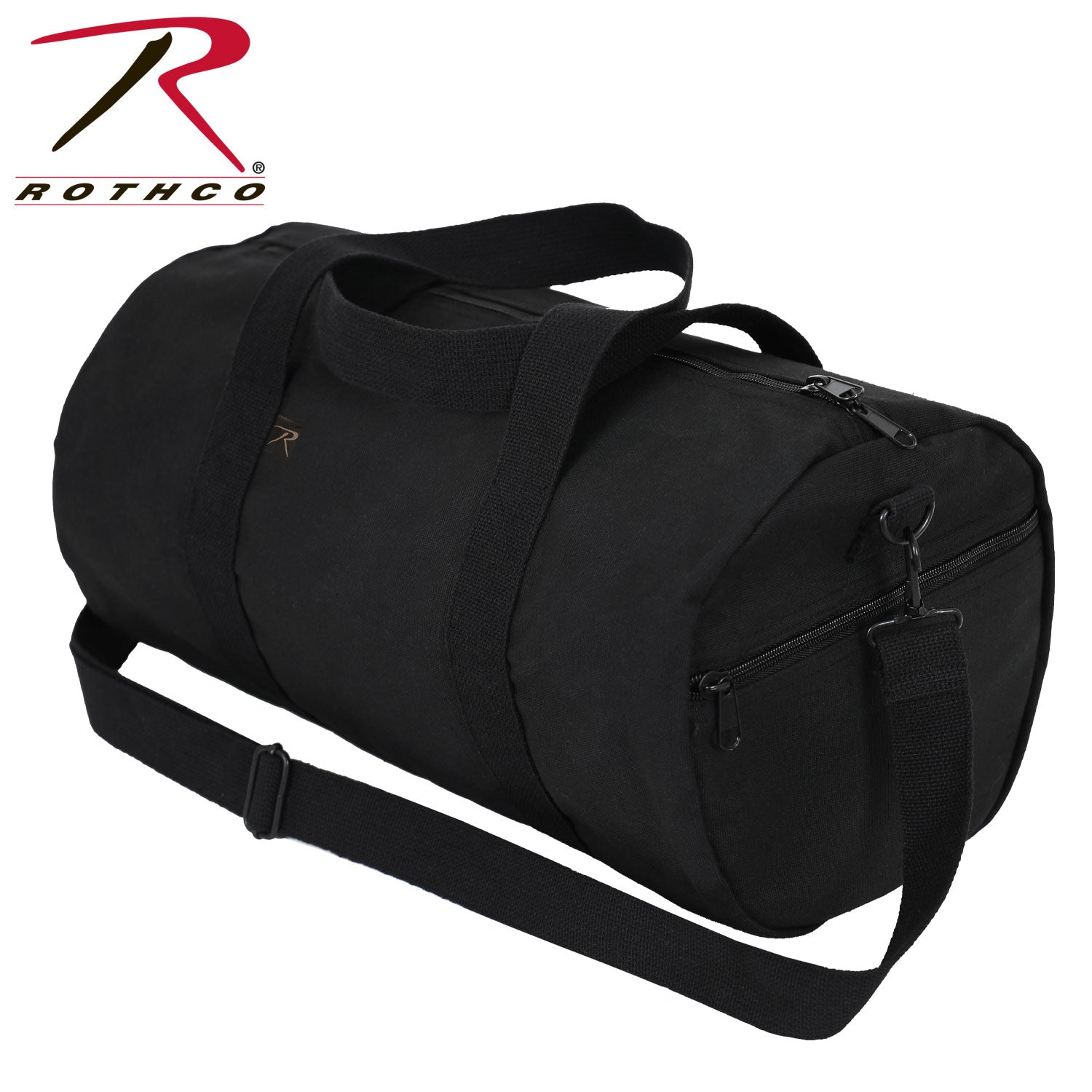 Rothco Canvas Shoulder Duffle Bag Black, 19 Inches – Heavy-Duty Gear Storage for Travel and Outdoor Adventures