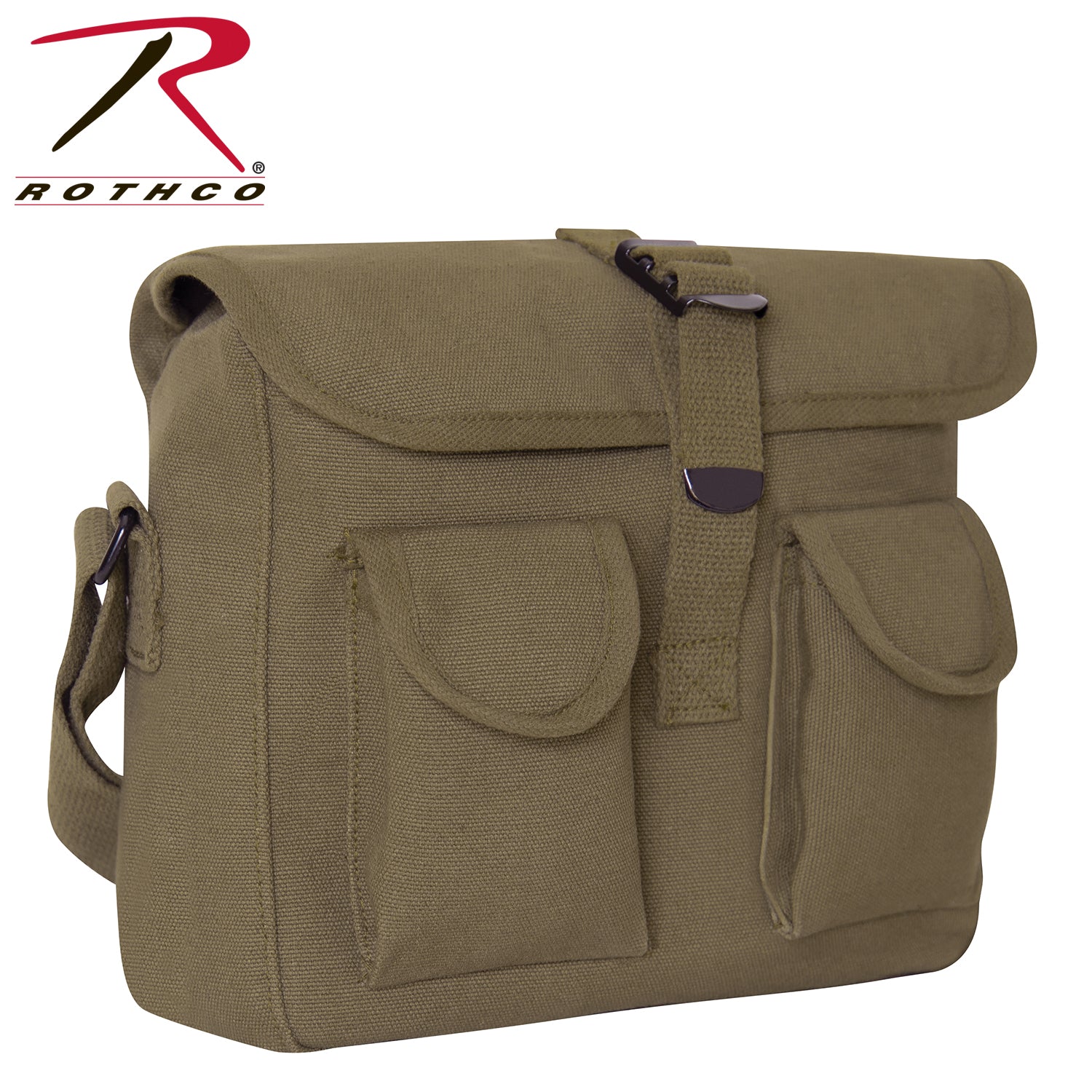 Rothco Canvas Ammo Shoulder Bag in Olive Drab – Military Style Crossbody Bag for Everyday and Tactical Use