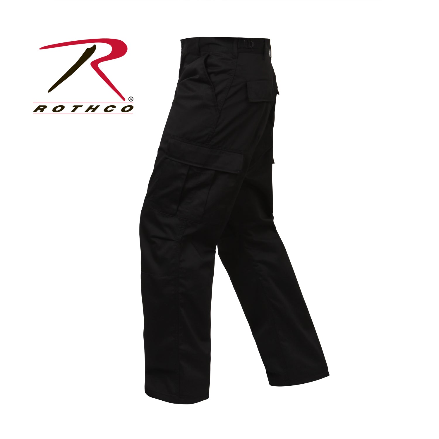 Rothco Relaxed Fit Zipper Fly Tactical BDU Pants in Black, Size Medium