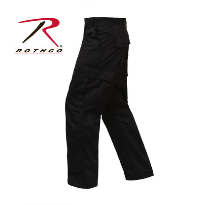 Rothco Relaxed Fit Zipper Fly Tactical BDU Pants in Black, Size Medium