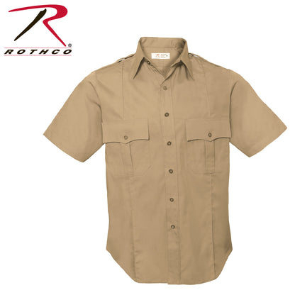 Rothco Short Sleeve Uniform Shirt Khaki Size 2XL – Professional Duty Military Style